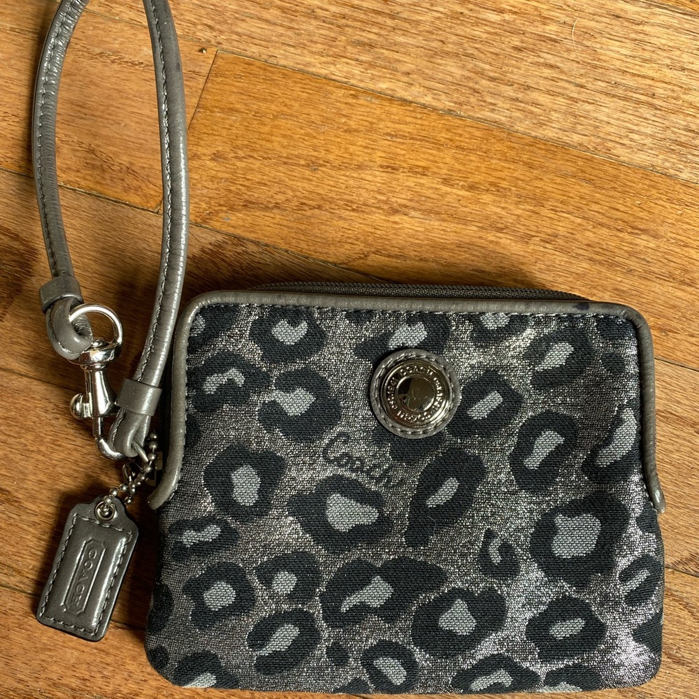 Coach Leopard print wristlet